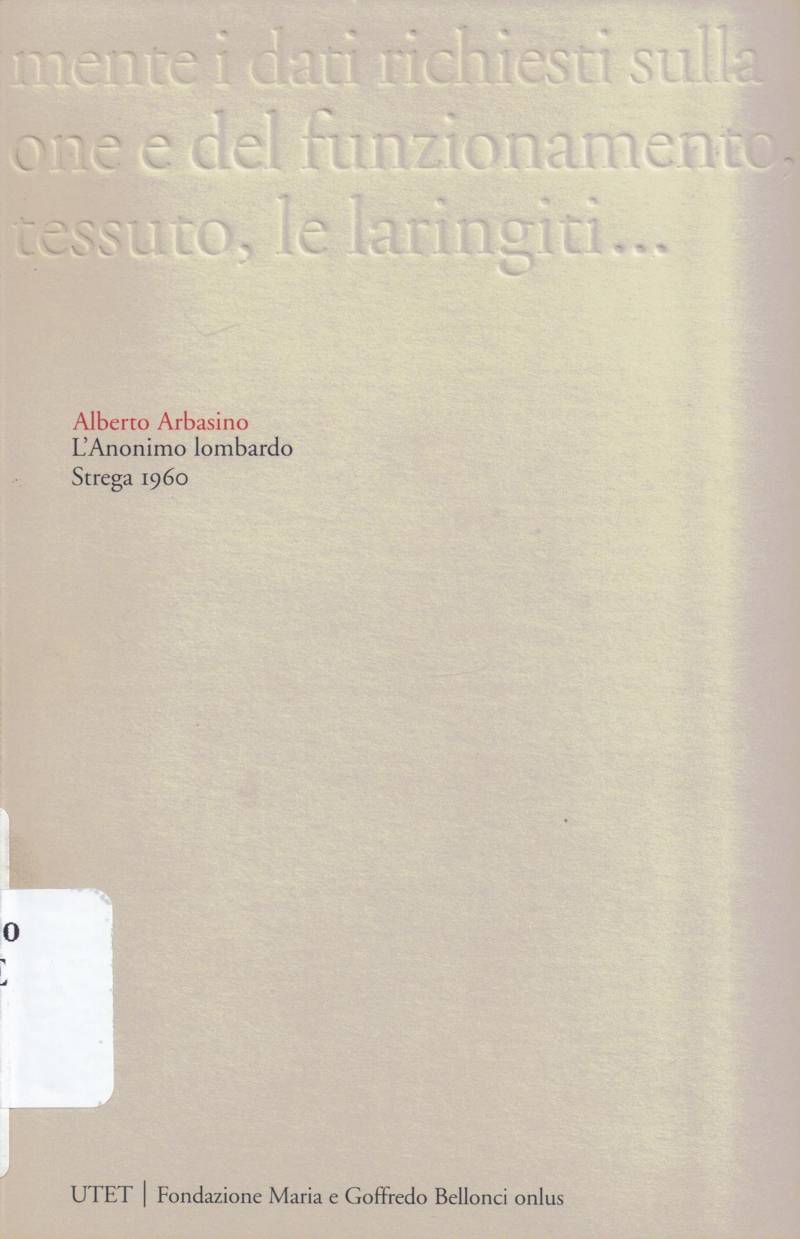 Copertina di L'anonimo lombardo 