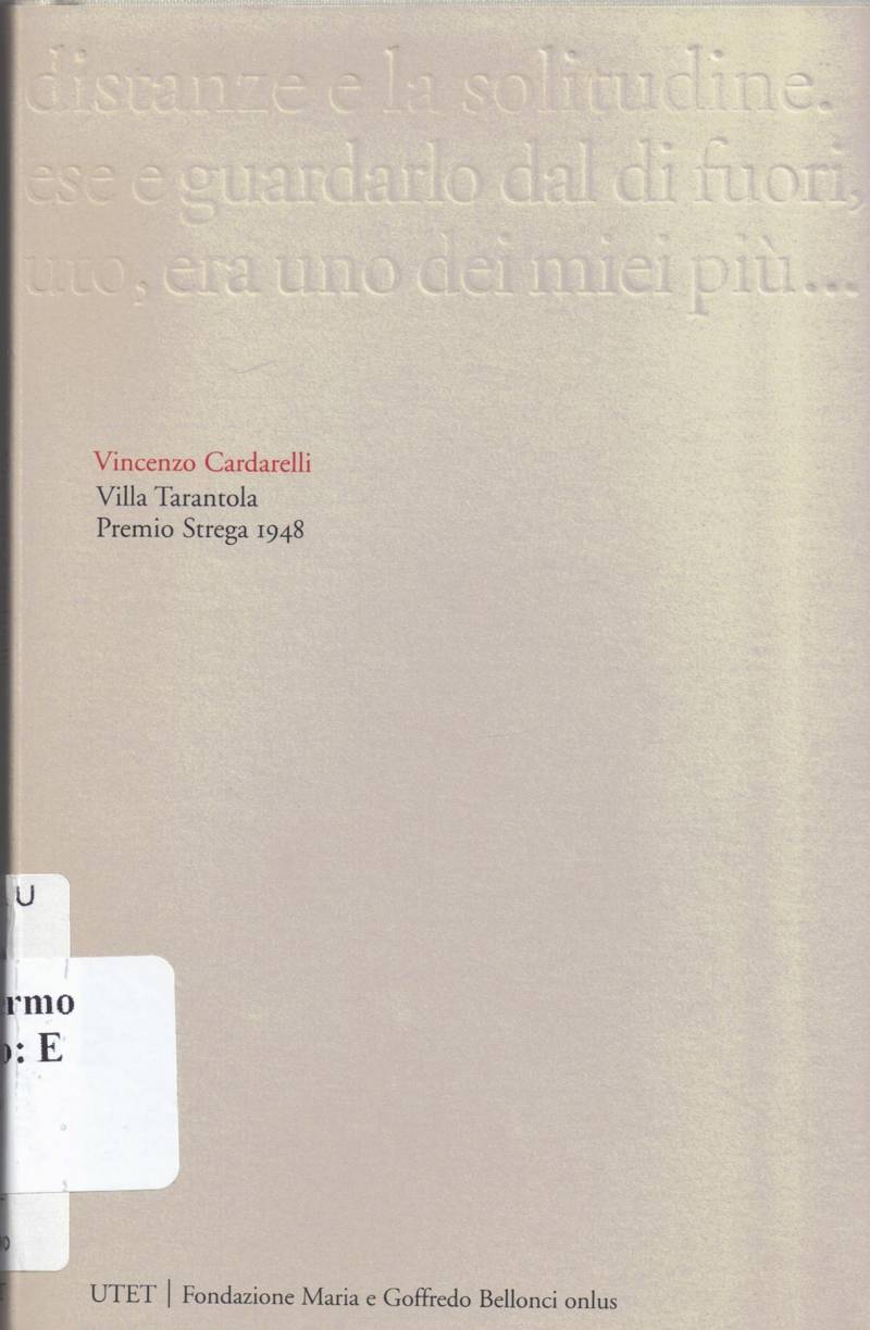 Copertina di Villa Tarantola 