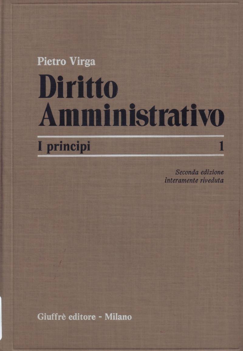 Copertina di Diritto amminiastrativo - I principi 1 