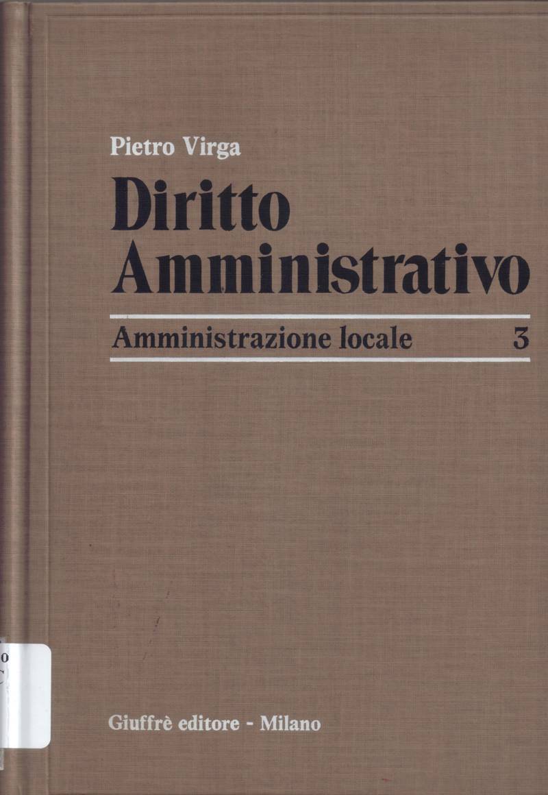 Copertina di Diritto amminiastrativo - Amministrazione locale 3