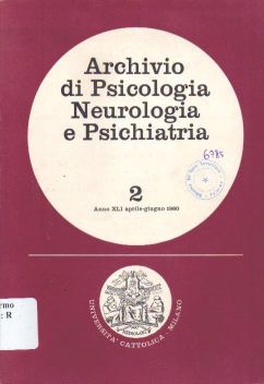 Copertina di Archivio di psicologi neurologia e psichiatria 2