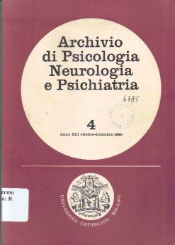 Copertina di Archivio di psicologia neurologia e psichiatria 4