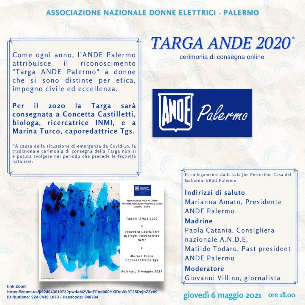 Locandina Targa ANDE PALERMO 2020