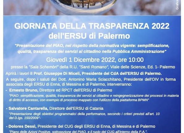 Giornata della Trasparenza 2022 dell’ERSU di Palermo