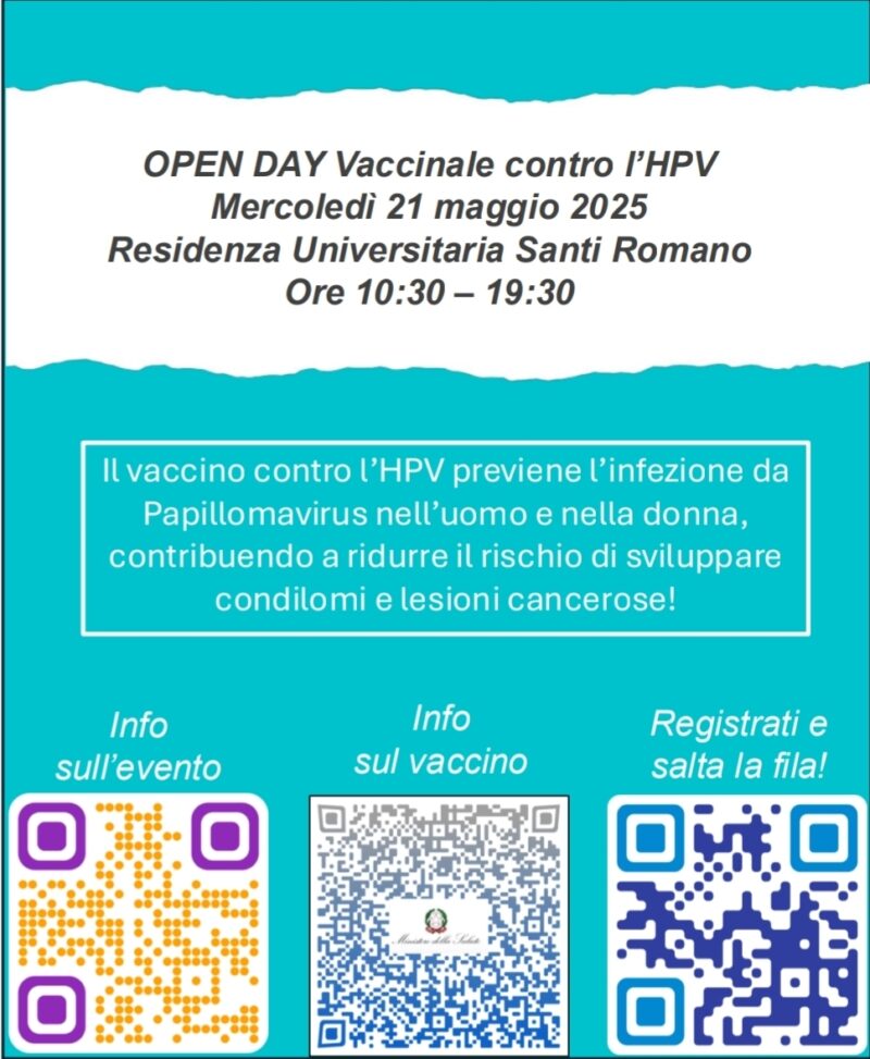 ASP PALERMO: PREVENZIONE E SALUTE SUI BANCHI DELL’UNIVERSITA’ SUCCESSO ALL’ERSU DELL’OPEN DAY HPVACCINIAMOCI