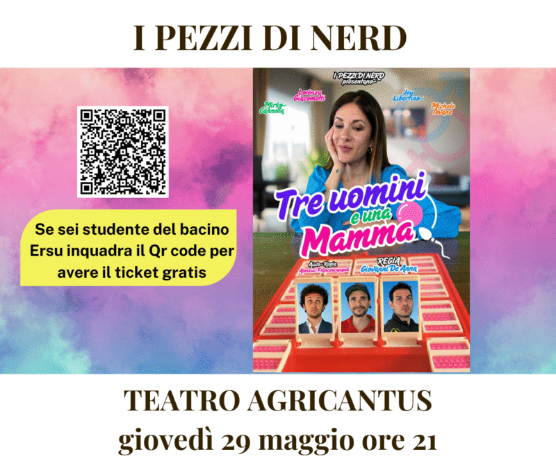 Biglietti gratuiti per lo spettacolo “Tre uomini e una mamma” al Teatro Agricantus