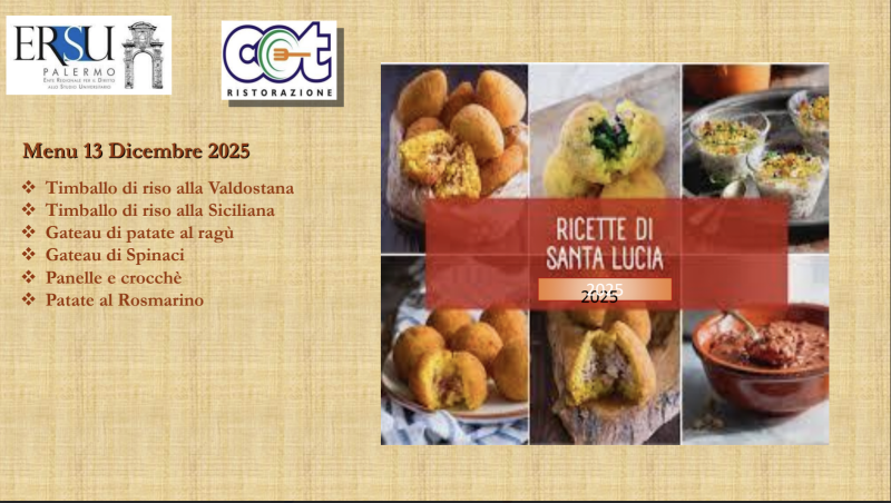 Menù di “Santa Lucia” nelle mense universitarie