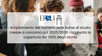 Ampliamento del numero delle borse di studio messe a concorso a.a. 2025/2026: raggiunta la copertura del 100% degli idonei