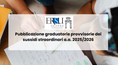 Pubblicazione graduatorie provvisorie dei sussidi straordinari a.a. 2025/2026